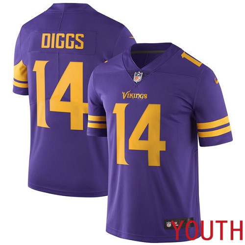 Minnesota Vikings #14 Limited Stefon Diggs Purple Nike NFL Youth Jersey Rush Vapor Untouchable->youth nfl jersey->Youth Jersey